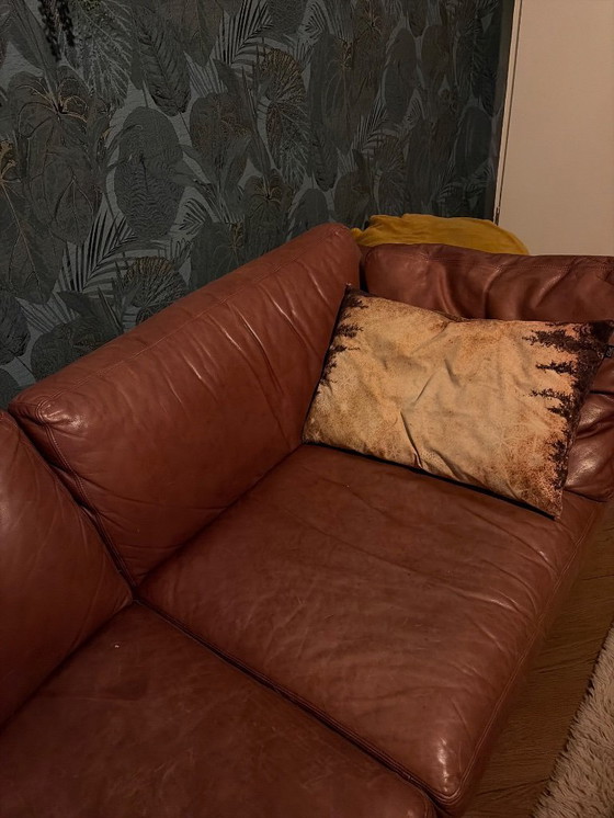 Image 1 of Leren hoekbank