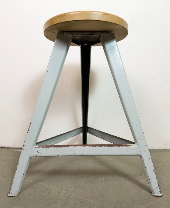 Image 1 of Grey Industrial Workshop Stool, 1960s