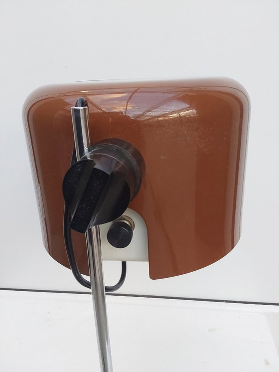 Image 1 of Coupe Joe Colombo 1ère édition lampe à poser marron chocolat O-Luce