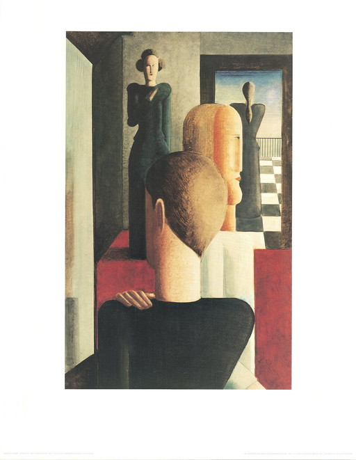 Schlemmer, Oskar - "Roman" - Four figures in a room - Art print