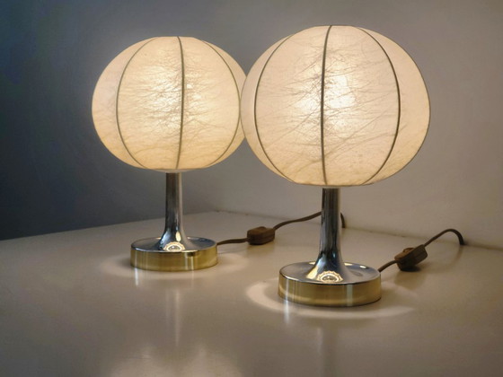 Set of 2 Gold Lace Cocoon Table Lamps – goldkant, Plastic (photo 7 of 11)