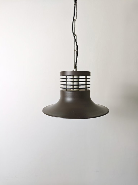 Image 1 of Vintage Industrial Pendant Light / Mid Century Modern Hanging Lamp / Scandinavian style / Metal Bell Shade / Retro Factory Ceili