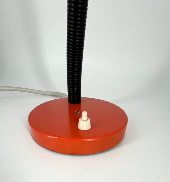 Image 1 of Lampe de bureau vintage orange avec col de cygne flexible, années 1970