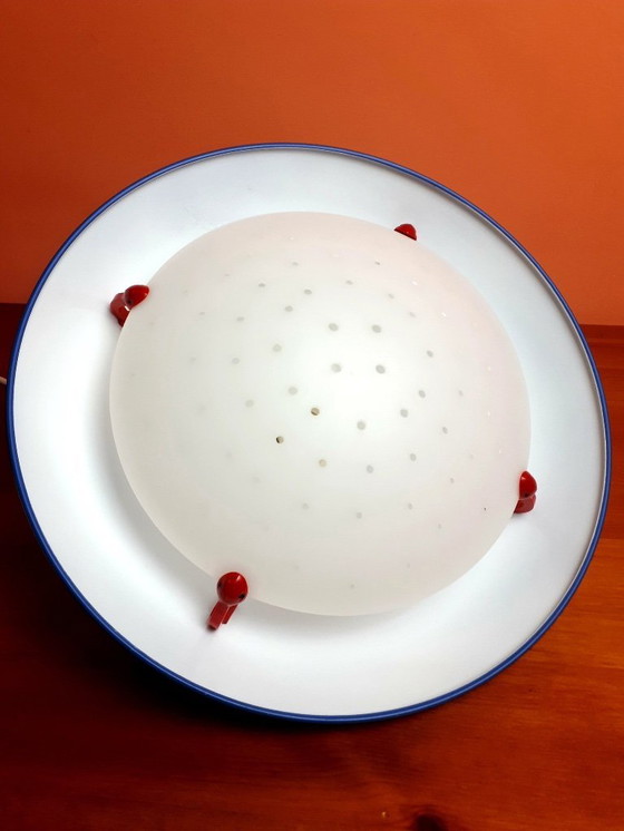 Image 1 of Vintage plafondlamp Ikea SMYG Memphis-stijl Ufo-paddenstoellampontwerp Maria Vinka