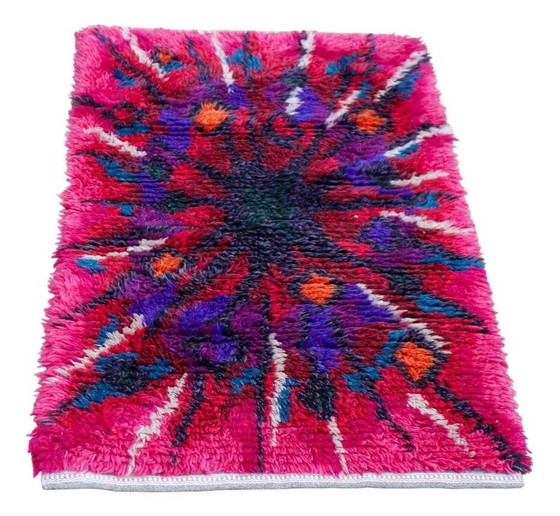 Image 1 of Swedish Tibetan Rya rug with flower by Jagarz for Rya