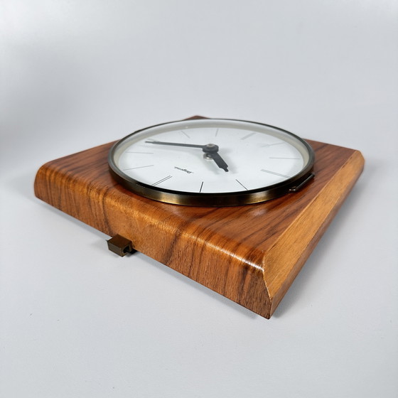 Image 1 of Midcentury Dugena wall clock wood