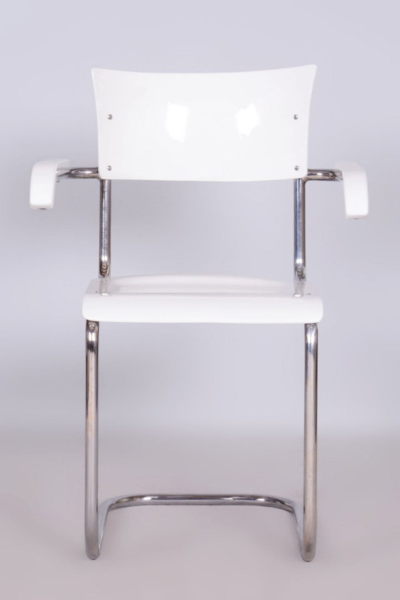Restauriertes Bauhaus-Stuhlpaar, von Mart Stam, Chrom, Deutschland, 1930er Jahre – Sessel, Metal, Chrome (photo 2 of 10)