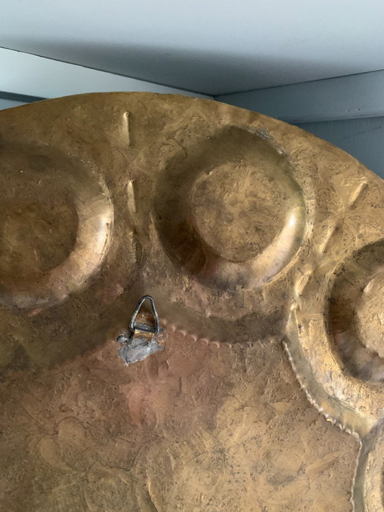 Image 1 of Antiek Handgemaakt Damascus koper decoratief wandbord jaren '30 - Wandbord - Koper, Brons  1920-1930 - Frankrijk - Antie