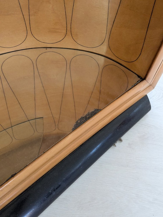 Image 1 of Dassi - Vittorio Dassi - Table d'appoint - Cristal, Bois, Laiton - Intérieur miroir