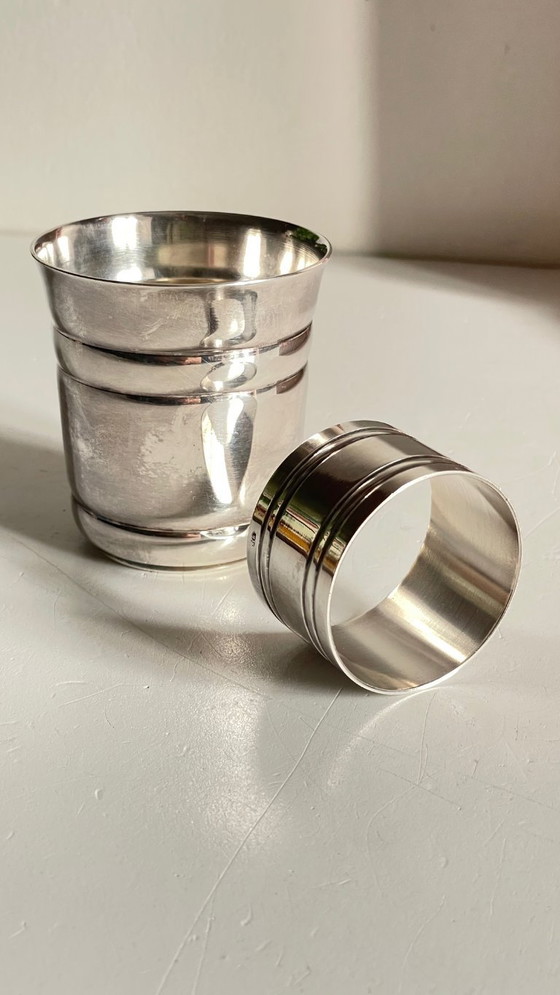 Image 1 of Silver-plated glass and napkin ring by UDNER