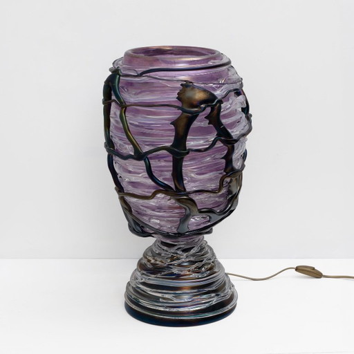 Lampe de Table Sculpturale Exceptionnelle en Verre de Murano, Pièce Unique, 1990