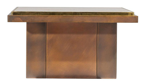 Tavolino rettangolare Belgo Chrom – Libri d'arte, Travertin, Ottone, Mid Century Modern (photo 6 of 9)
