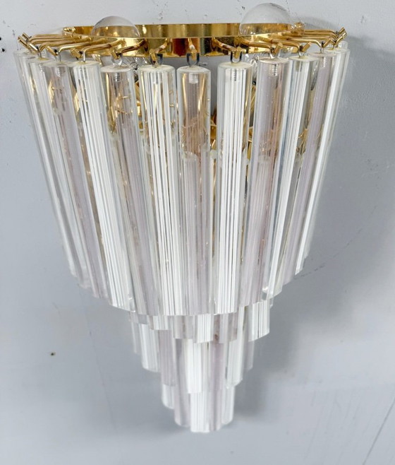 Image 1 of Lampada da parete/applique a cascata di metà secolo di Paulo Venini, vetro di Murano, Italia, anni '70