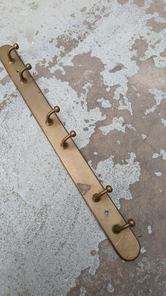 Image 1 of Industriële Zwaar Koperen Vintage Kapstok