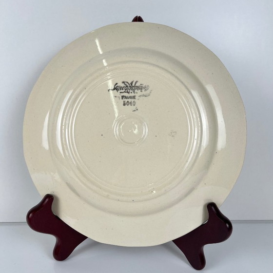 Image 1 of Set of 6 Sarreguemines Dessert Plates with Floral Motif, First Half of the 20th Century
