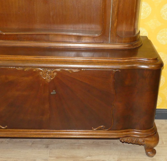 Image 1 of vetrina in vetro curvo semicircolare, mobile da soggiorno, vetrina Thummernicht, credenza alta in vetro, mobiletto per stoviglie