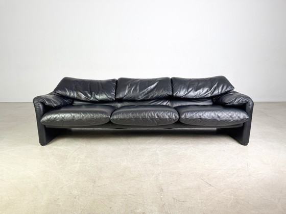 Image 1 of Cassina Maralunga Dreisitzer Sofa Couch Vico Magistretti Leder