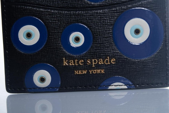 Image 1 of Kate Spade, leather card holder with eye print