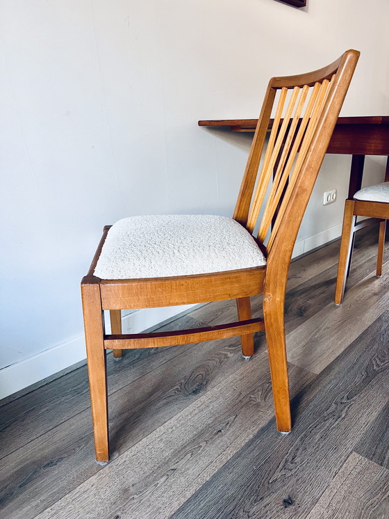 Image 1 of Table de salle à manger style années 50 avec 4 chaises