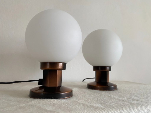 Paar KAJ Opalglas Tischlampen, Slowenien, 1990er Jahre