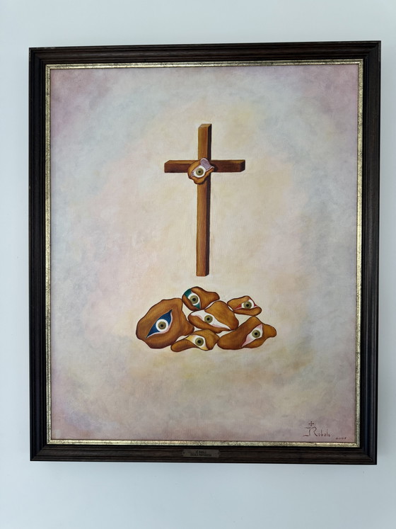 Beautiful original painting J. Robalo – 2005 – signed – José Robalo, Paintings & Drawings, Wood, Canvas (photo 2 of 8)