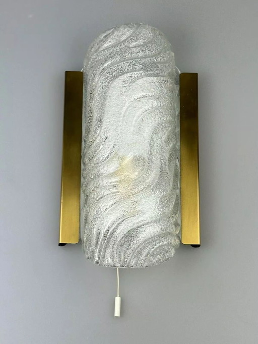 Lampe murale des années 60 70 Fischer Leuchten Germany Wall Sconce Ice Glass Design