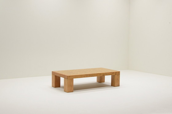 Image 1 of Rectangle Oak Mosaic Coffee Table from Rolf Middelboe & Gorm Lindum for Tranekaer, Denmark 70s