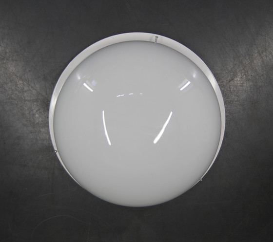 Image 1 of Grote Bauhaus chromen wand- of inbouwlamp, jaren 1940