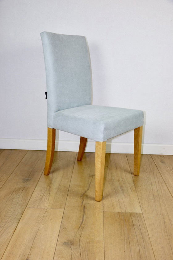 Sedie in Rovere Ikea Ristrutturate Vintage Blu-Celadon-Grigio - 2 Pezzi - Set – Axel Concept (photo 11 of 12)