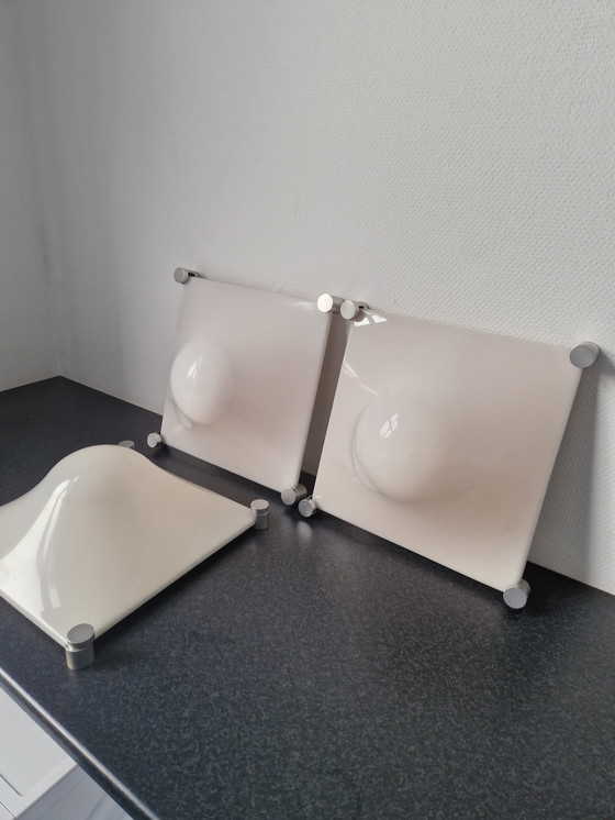 Image 1 of Vintage Martinelli Luce "Bolla" 3x wand of plafond lamp 