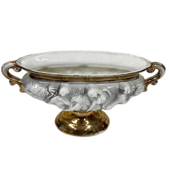 Image 1 of Vintage Capodimonte Centerpiece Bowl Ceramica Le Tre Torri 1960s
