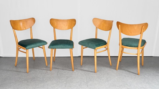 Lot de 4 Chaises de salle à manger, Jitona, années 60, Tchécoslovaquie