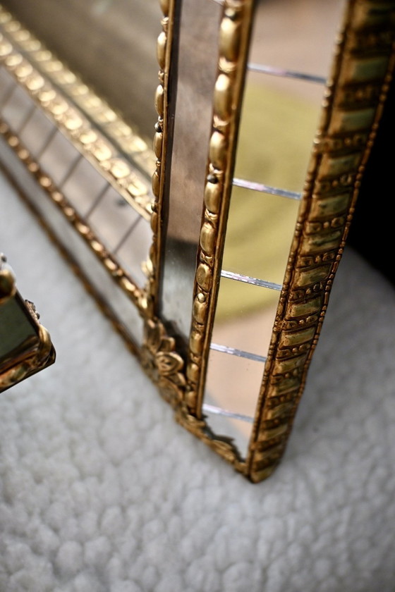 Image 1 of Grote Venetiaanse mozaïekspiegel bijpassend spiegelplateau