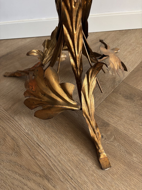 Image 1 of VINTAGE MESSING VERGULDE BIJZETTAFEL / SALONTAFEL HANS KÖGL