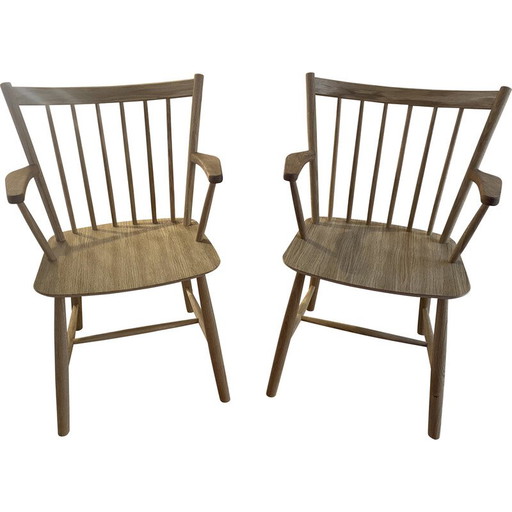 Pair of vintage Hay chairs in beige beechwood, 2021s