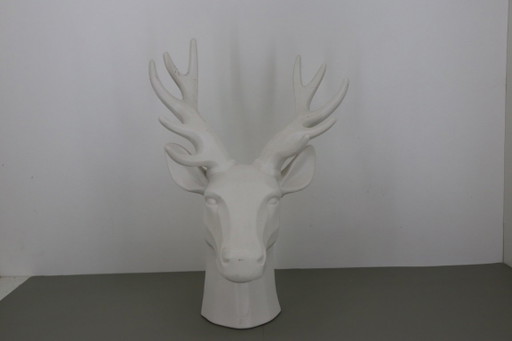 Buste de cerf en céramique blanche / Tête de cerf (36 cm) – decoratieve objecten, Other (photo 2 of 5)