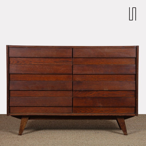 Commode En Chêne Foncé Par Jiri Jiroutek, Modèle U-453, Vers 1960