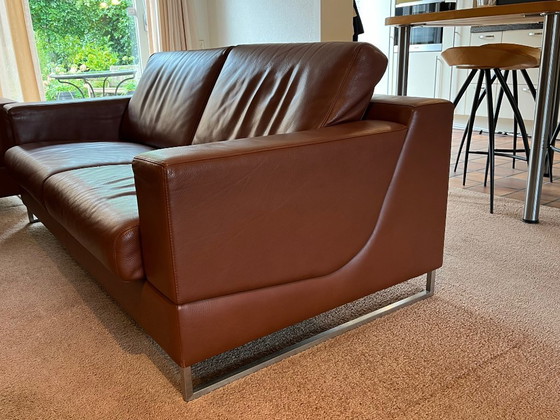 Image 1 of Leolux Cuno Designsofa – cognacfarbenes Ledersofa, 2,5-Sitzer
