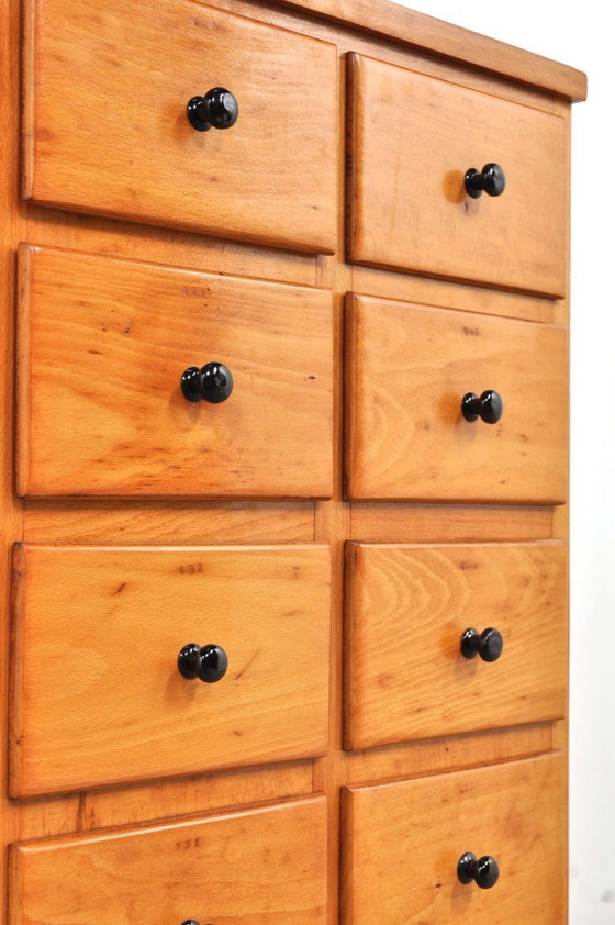 Image 1 of Vintage schoolkast/ ladekast in beukenhout, jaren 50