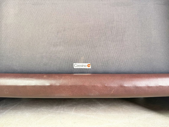 Image 1 of 2x Cassina Maralunga Sessel + Ottoman Vico Magistretti Leder braun