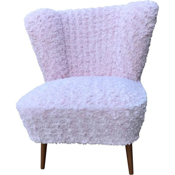 1 of 10 Hungarian Club Sky Chair 1950s,, Adjustable recliner chair, Velvet, Pink, Mid Century Modern (photo 8 of 10)