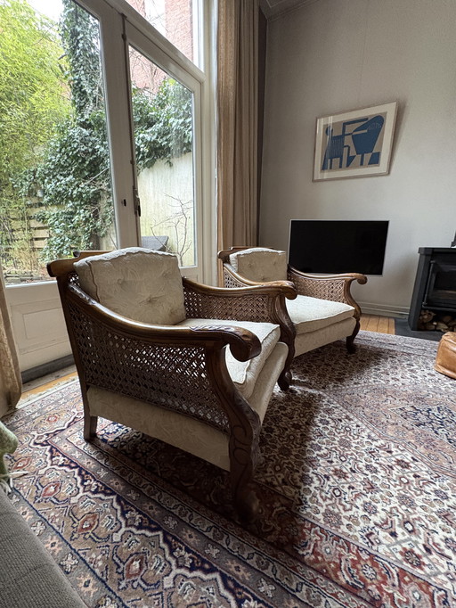 Set di sedie (legno e vimini)