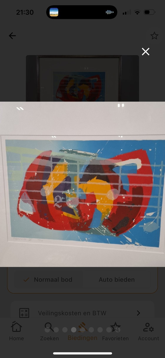 Image 1 of Prelude V 10/30 screen print by Frits Droog 54x67 cm