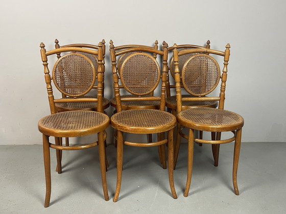Set van zes authentieke eetkamerstoelen, vervaardigd door Josef Hofmann - Wenen/Bielitz, Oostenrijk, jaren (photo 3 of 15)