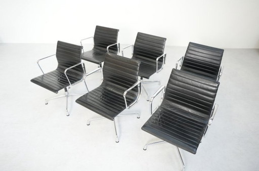 6x vitra Eames EA 108 leder leather