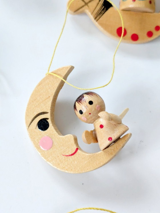 Image 1 of 19 x Midcentury houten kerstversieringen | Handbeschilderd, Erzebirge, Duitsland