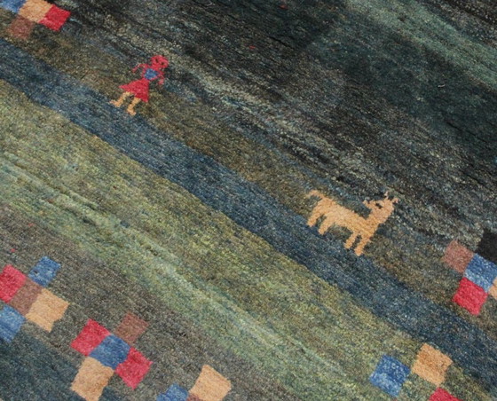 Image 1 of Original Persian carpet Gabbeh Ghashghai oriental carpet 198 cm x 108 cm old natural