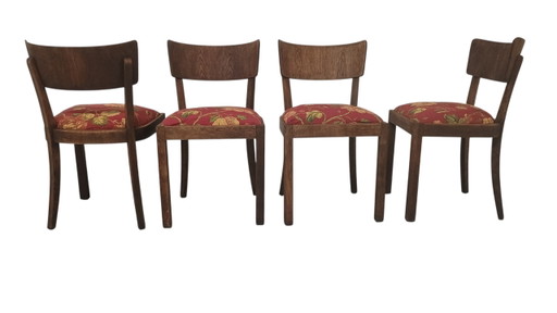 4 chaises en chêne de style campagnard de la marque Lübke