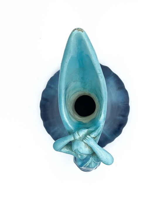 Vallauris blauwe keramische kan uit de jaren 50 – Beeldhouwkunst, Keramiek (photo 8 of 10)