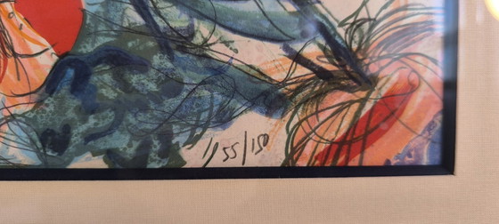 Image 1 of ✨✨ Jean-Baptiste Valadié – Magnifica litografia originale, firmata e numerata, "Nudo con dalie" ✨✨